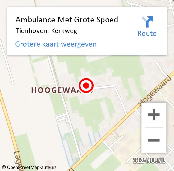 Locatie op kaart van de 112 melding: Ambulance Met Grote Spoed Naar Tienhoven, Kerkweg op 14 februari 2017 12:34