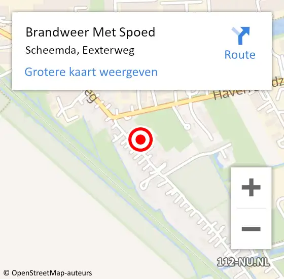 Locatie op kaart van de 112 melding: Brandweer Met Spoed Naar Scheemda, Eexterweg op 14 februari 2017 13:30