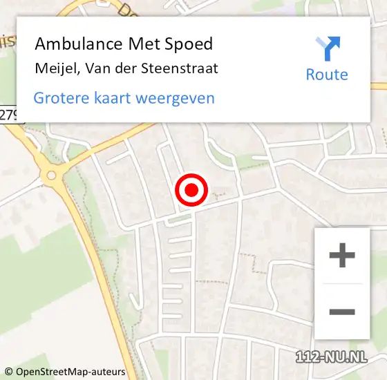 Locatie op kaart van de 112 melding: Ambulance Met Spoed Naar Meijel, Van der Steenstraat op 14 februari 2017 13:53