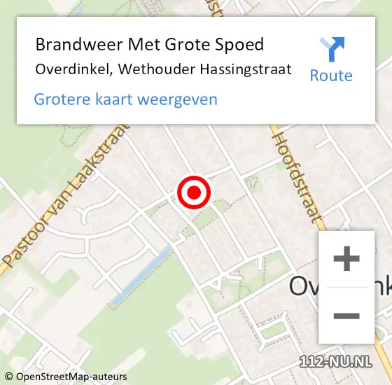 Locatie op kaart van de 112 melding: Brandweer Met Grote Spoed Naar Overdinkel, Wethouder Hassingstraat op 14 februari 2017 14:47
