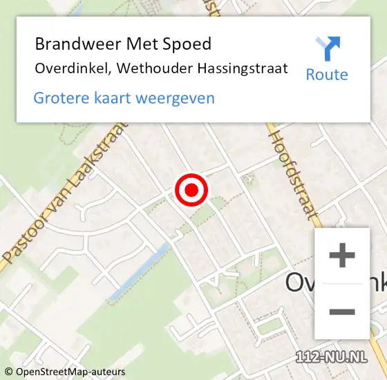 Locatie op kaart van de 112 melding: Brandweer Met Spoed Naar Overdinkel, Wethouder Hassingstraat op 14 februari 2017 15:28