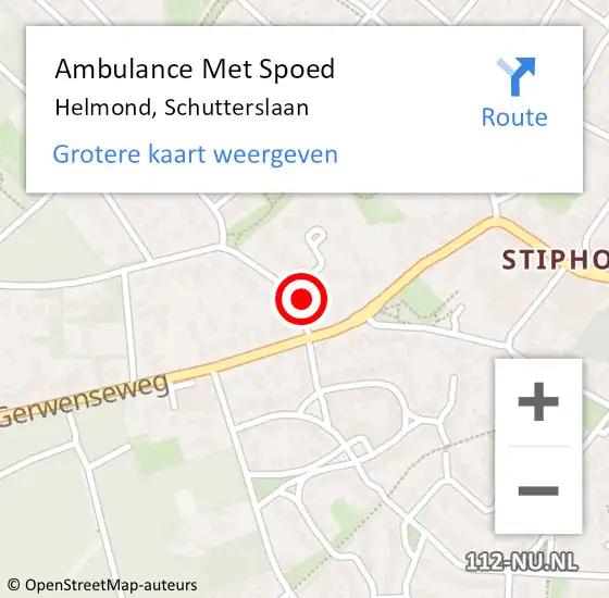 Locatie op kaart van de 112 melding: Ambulance Met Spoed Naar Helmond, Schutterslaan op 14 februari 2017 15:29