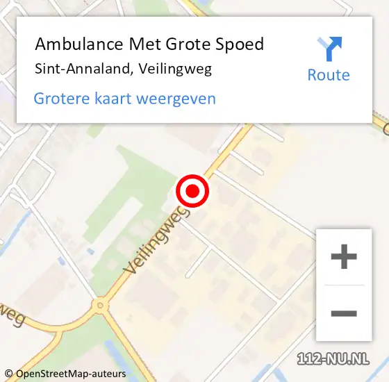 Locatie op kaart van de 112 melding: Ambulance Met Grote Spoed Naar Sint-Annaland, Veilingweg op 14 februari 2017 17:23