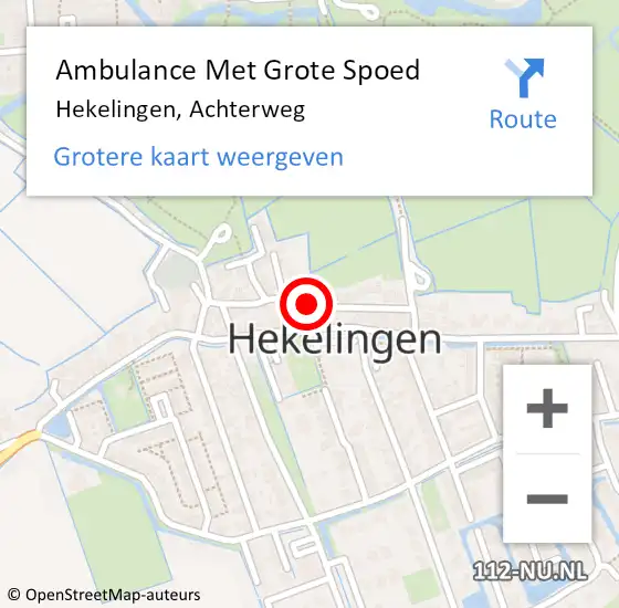 Locatie op kaart van de 112 melding: Ambulance Met Grote Spoed Naar Hekelingen, Achterweg op 14 februari 2017 17:54