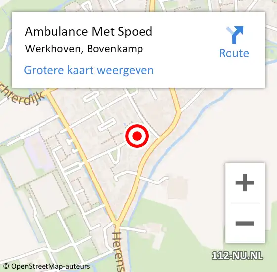 Locatie op kaart van de 112 melding: Ambulance Met Spoed Naar Werkhoven, Bovenkamp op 14 februari 2017 19:55