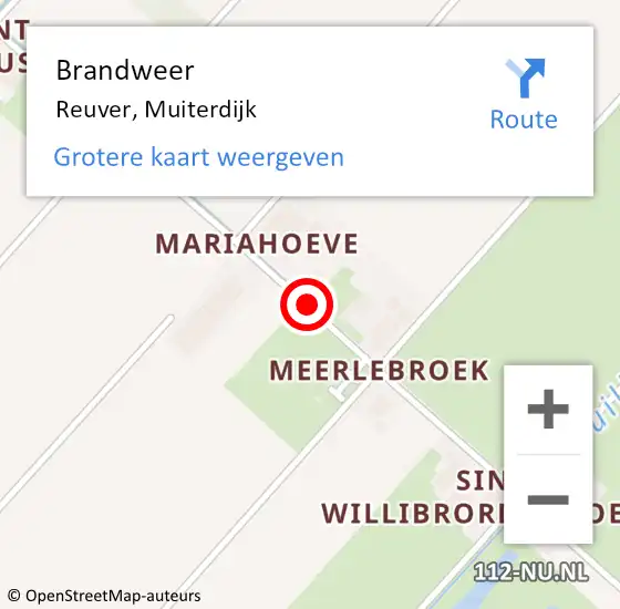 Locatie op kaart van de 112 melding: Brandweer Reuver, Muiterdijk op 14 februari 2017 20:34