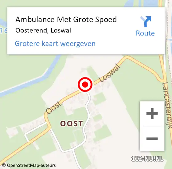 Locatie op kaart van de 112 melding: Ambulance Met Grote Spoed Naar Oosterend, Loswal op 14 februari 2017 23:25