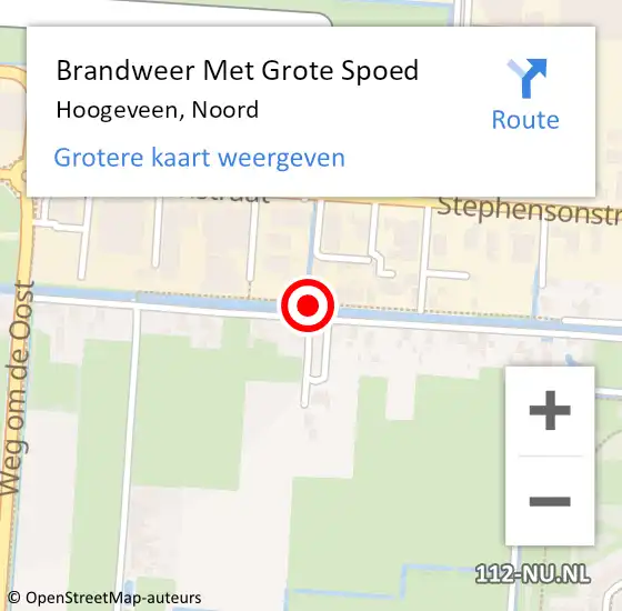 Locatie op kaart van de 112 melding: Brandweer Met Grote Spoed Naar Hoogeveen, Noord op 11 januari 2014 02:06