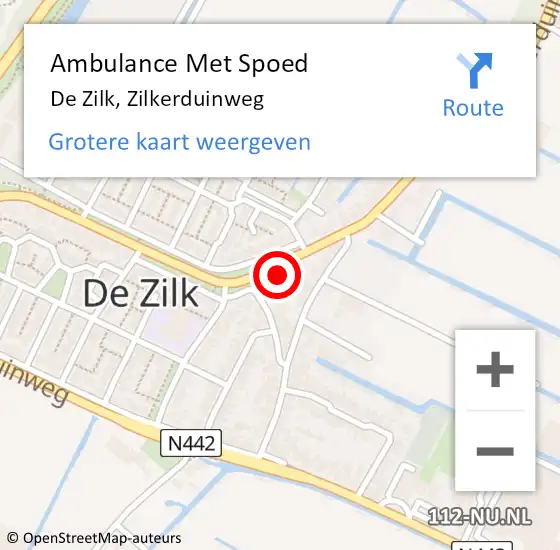 Locatie op kaart van de 112 melding: Ambulance Met Spoed Naar De Zilk, Zilkerduinweg op 15 februari 2017 02:37