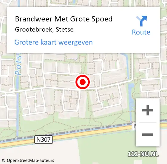 Locatie op kaart van de 112 melding: Brandweer Met Grote Spoed Naar Grootebroek, Stetse op 15 februari 2017 03:59