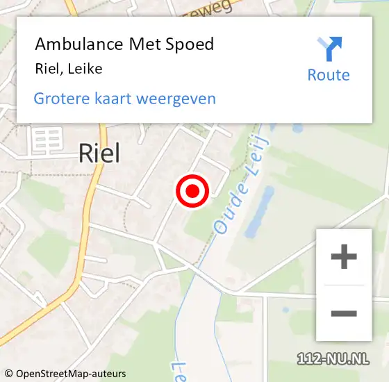 Locatie op kaart van de 112 melding: Ambulance Met Spoed Naar Riel, Leike op 15 februari 2017 04:30