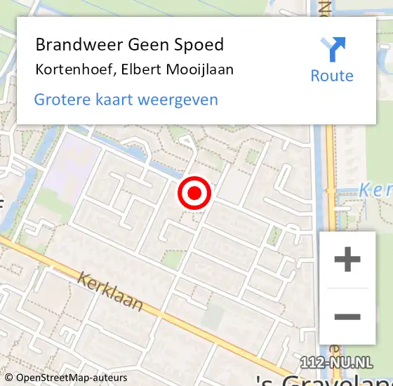 Locatie op kaart van de 112 melding: Brandweer Geen Spoed Naar Kortenhoef, Elbert Mooijlaan op 19 september 2013 00:50