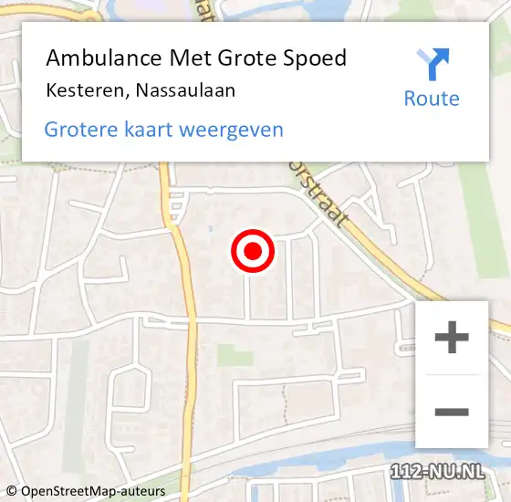 Locatie op kaart van de 112 melding: Ambulance Met Grote Spoed Naar Kesteren, Nassaulaan op 15 februari 2017 06:15