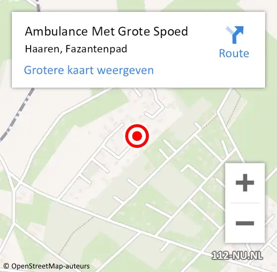 Locatie op kaart van de 112 melding: Ambulance Met Grote Spoed Naar Haaren, Fazantenpad op 15 februari 2017 08:06