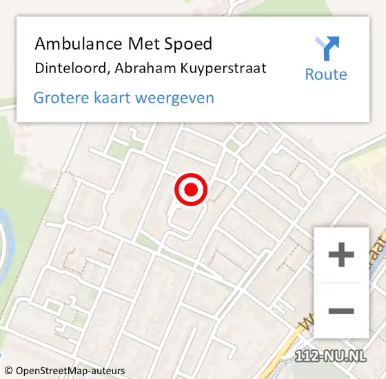 Locatie op kaart van de 112 melding: Ambulance Met Spoed Naar Dinteloord, Abraham Kuyperstraat op 15 februari 2017 08:23