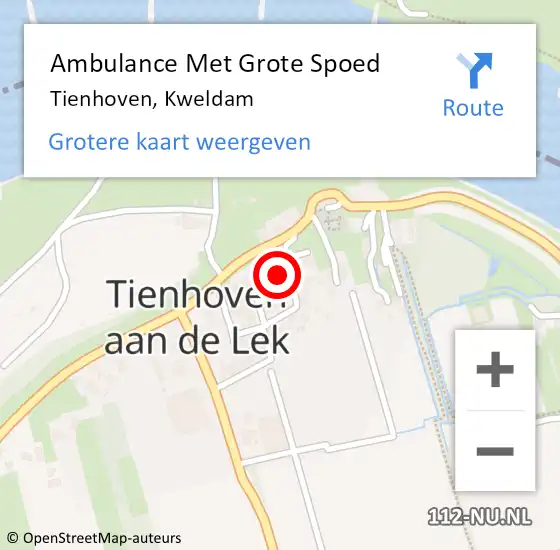 Locatie op kaart van de 112 melding: Ambulance Met Grote Spoed Naar Tienhoven, Kweldam op 15 februari 2017 08:36