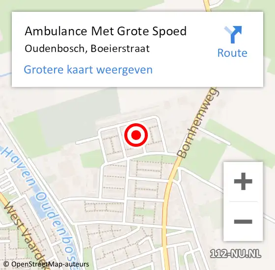 Locatie op kaart van de 112 melding: Ambulance Met Grote Spoed Naar Oudenbosch, Boeierstraat op 15 februari 2017 08:58