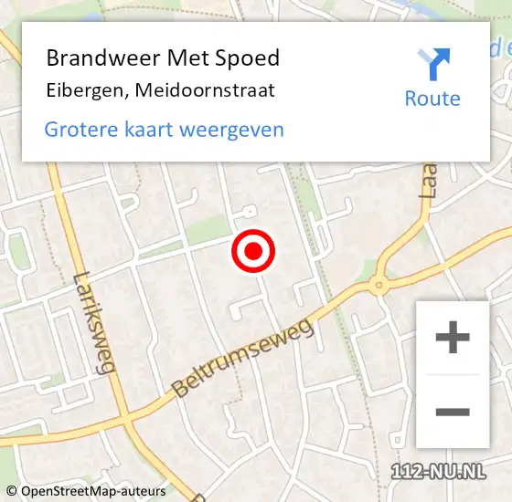Locatie op kaart van de 112 melding: Brandweer Met Spoed Naar Eibergen, Meidoornstraat op 15 februari 2017 10:00