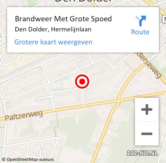 Locatie op kaart van de 112 melding: Brandweer Met Grote Spoed Naar Den Dolder, Hermelijnlaan op 15 februari 2017 11:20