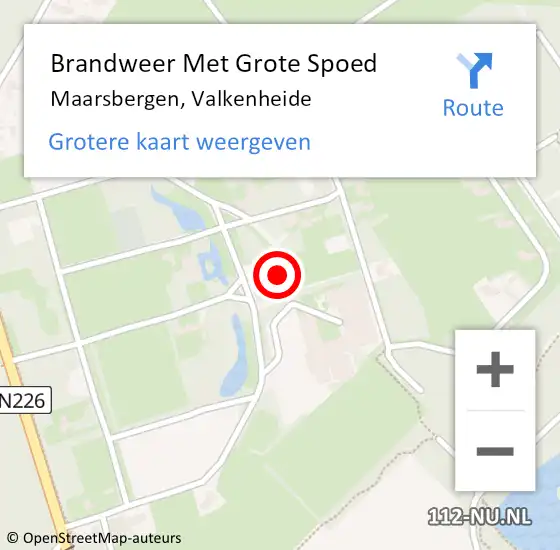 Locatie op kaart van de 112 melding: Brandweer Met Grote Spoed Naar Maarsbergen, Valkenheide op 15 februari 2017 12:08