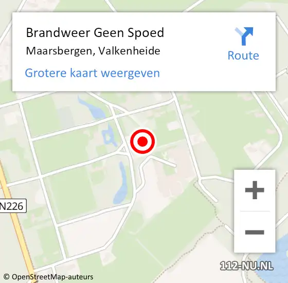 Locatie op kaart van de 112 melding: Brandweer Geen Spoed Naar Maarsbergen, Valkenheide op 15 februari 2017 12:08