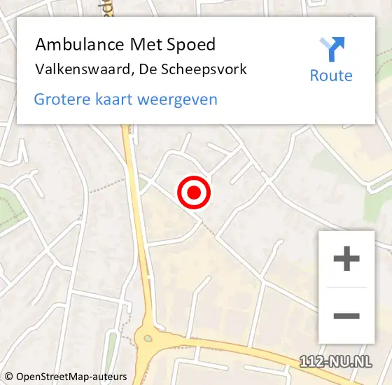 Locatie op kaart van de 112 melding: Ambulance Met Spoed Naar Valkenswaard, De Scheepsvork op 15 februari 2017 12:16