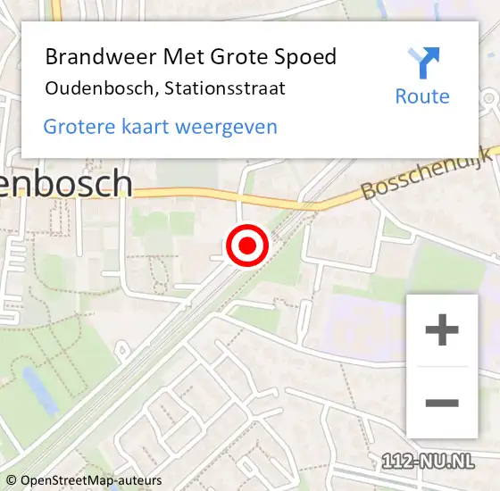 Locatie op kaart van de 112 melding: Brandweer Met Grote Spoed Naar Oudenbosch, Stationsstraat op 15 februari 2017 13:38