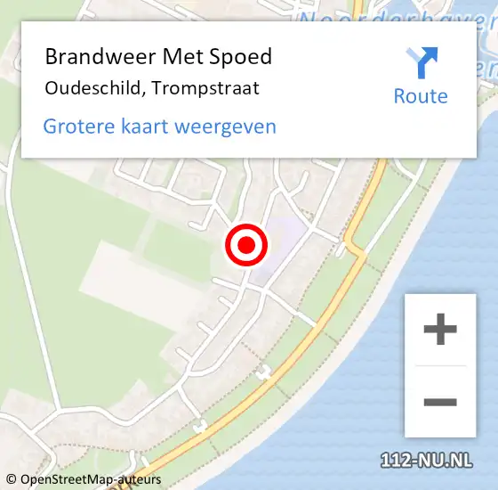 Locatie op kaart van de 112 melding: Brandweer Met Spoed Naar Oudeschild, Trompstraat op 15 februari 2017 14:38