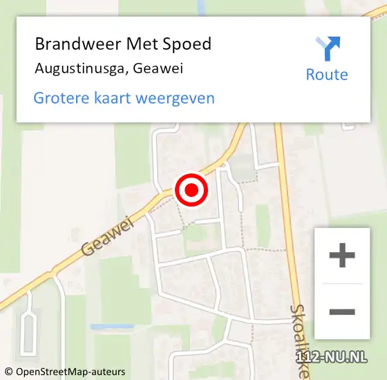 Locatie op kaart van de 112 melding: Brandweer Met Spoed Naar Augustinusga, Geawei op 15 februari 2017 14:43