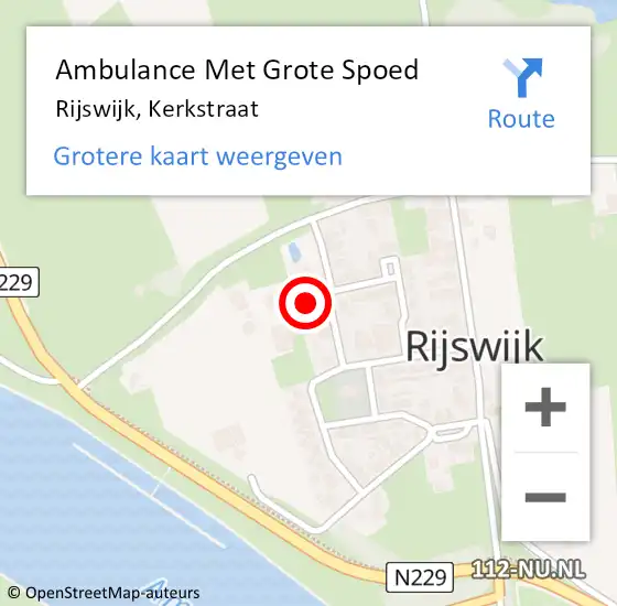 Locatie op kaart van de 112 melding: Ambulance Met Grote Spoed Naar Rijswijk, Kerkstraat op 19 september 2013 01:11