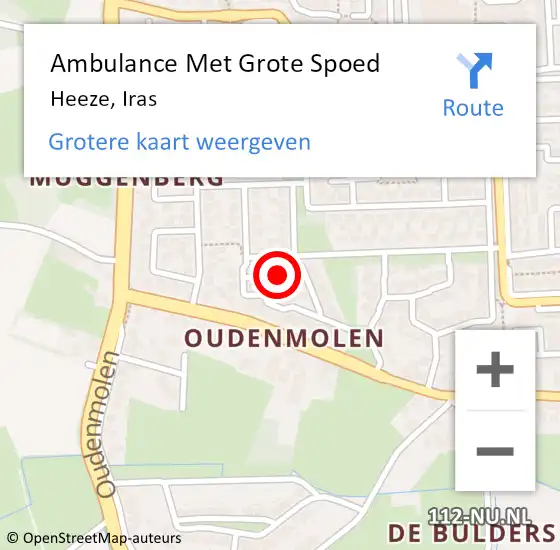 Locatie op kaart van de 112 melding: Ambulance Met Grote Spoed Naar Heeze, Iras op 15 februari 2017 15:09