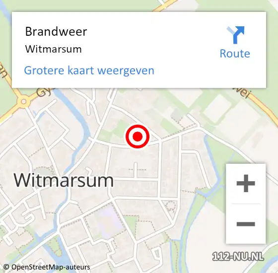 Locatie op kaart van de 112 melding: Brandweer Witmarsum op 15 februari 2017 15:43