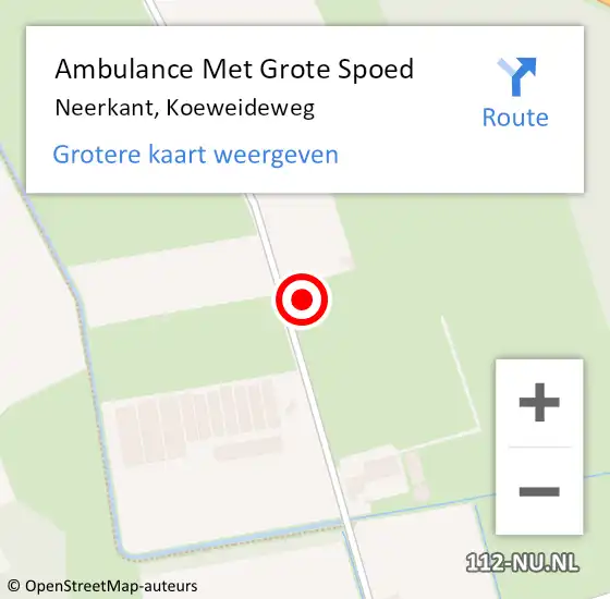 Locatie op kaart van de 112 melding: Ambulance Met Grote Spoed Naar Neerkant, Koeweideweg op 15 februari 2017 18:30