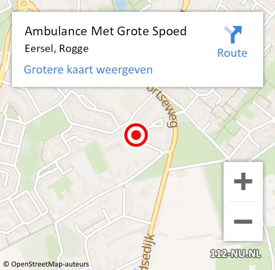 Locatie op kaart van de 112 melding: Ambulance Met Grote Spoed Naar Eersel, Rogge op 15 februari 2017 21:06