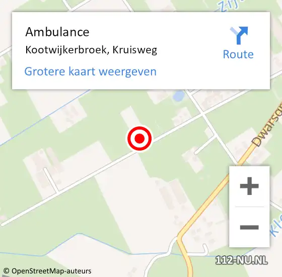 Locatie op kaart van de 112 melding: Ambulance Kootwijkerbroek, Kruisweg op 15 februari 2017 21:19