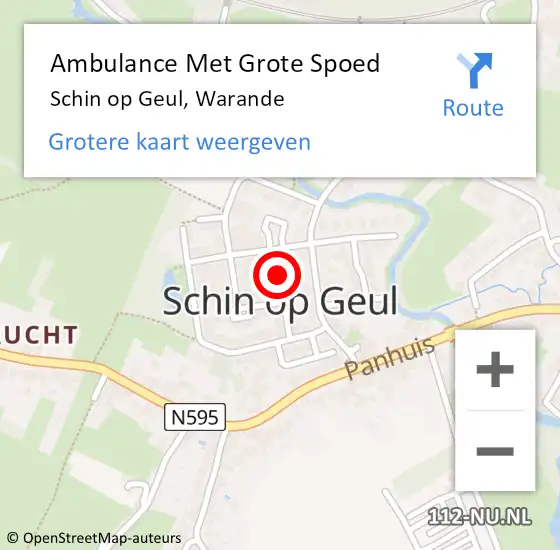 Locatie op kaart van de 112 melding: Ambulance Met Grote Spoed Naar Schin op Geul, Warande op 11 januari 2014 06:51