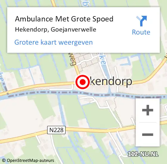 Locatie op kaart van de 112 melding: Ambulance Met Grote Spoed Naar Hekendorp, Goejanverwelle op 15 februari 2017 21:38