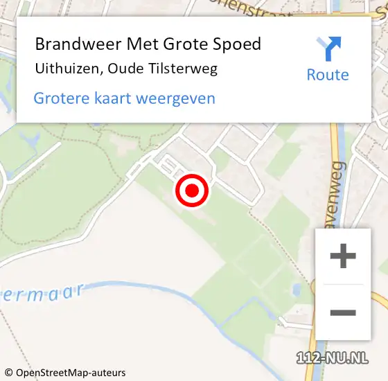 Locatie op kaart van de 112 melding: Brandweer Met Grote Spoed Naar Uithuizen, Oude Tilsterweg op 15 februari 2017 22:25