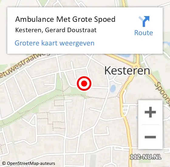 Locatie op kaart van de 112 melding: Ambulance Met Grote Spoed Naar Kesteren, Gerard Doustraat op 15 februari 2017 23:12