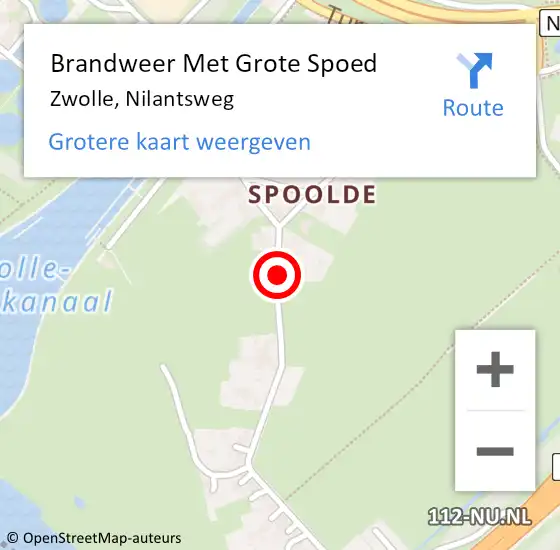 Locatie op kaart van de 112 melding: Brandweer Met Grote Spoed Naar Zwolle, Nilantsweg op 16 februari 2017 00:40