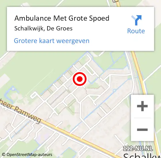 Locatie op kaart van de 112 melding: Ambulance Met Grote Spoed Naar Schalkwijk, De Groes op 16 februari 2017 03:14