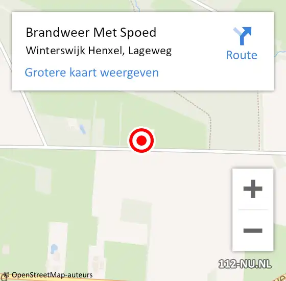 Locatie op kaart van de 112 melding: Brandweer Met Spoed Naar Winterswijk Henxel, Lageweg op 16 februari 2017 05:10