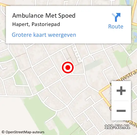 Locatie op kaart van de 112 melding: Ambulance Met Spoed Naar Hapert, Pastoriepad op 16 februari 2017 05:34