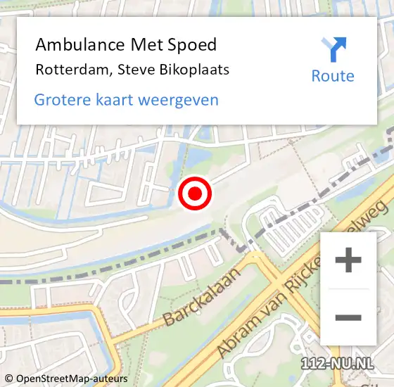 Locatie op kaart van de 112 melding: Ambulance Met Spoed Naar Rotterdam, Steve Bikoplaats op 16 februari 2017 06:17