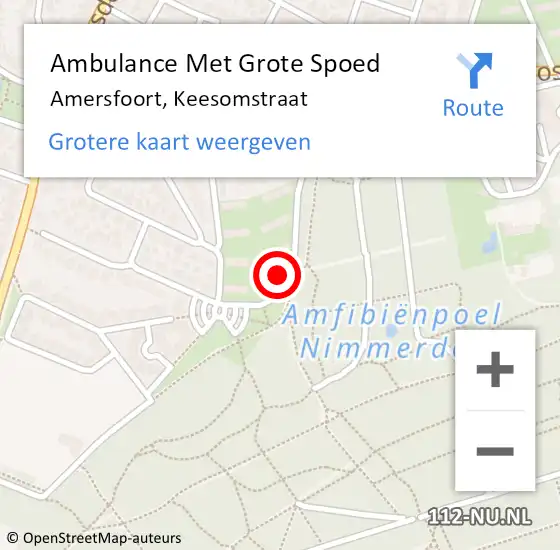 Locatie op kaart van de 112 melding: Ambulance Met Grote Spoed Naar Amersfoort, Keesomstraat op 16 februari 2017 06:44