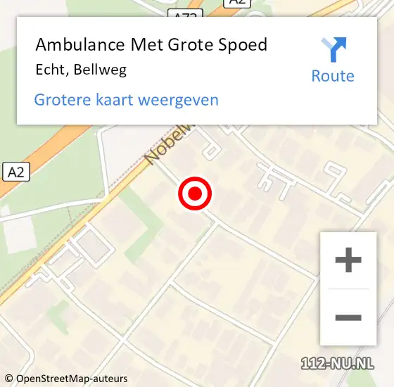 Locatie op kaart van de 112 melding: Ambulance Met Grote Spoed Naar Echt, Bellweg op 16 februari 2017 07:03