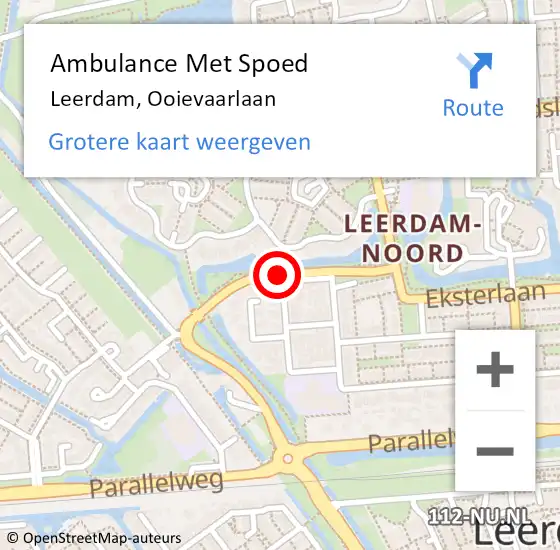 Locatie op kaart van de 112 melding: Ambulance Met Spoed Naar Leerdam, Ooievaarlaan op 16 februari 2017 07:39