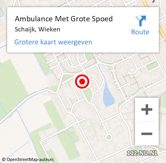 Locatie op kaart van de 112 melding: Ambulance Met Grote Spoed Naar Schaijk, Wieken op 16 februari 2017 08:37