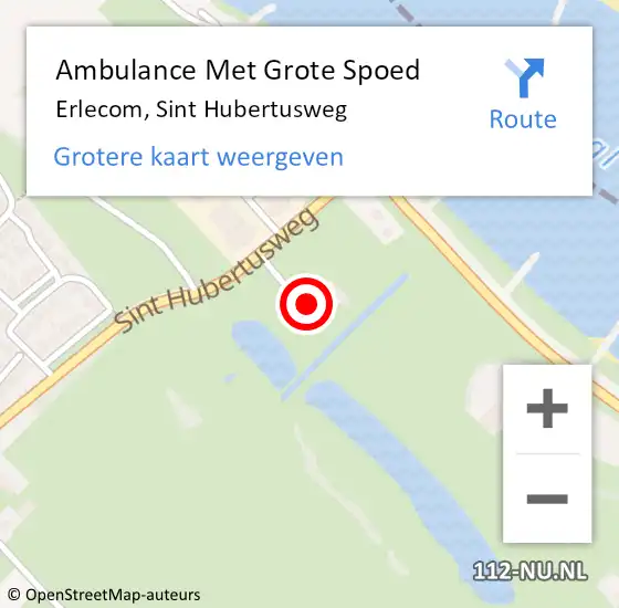 Locatie op kaart van de 112 melding: Ambulance Met Grote Spoed Naar Erlecom, Sint Hubertusweg op 16 februari 2017 08:48