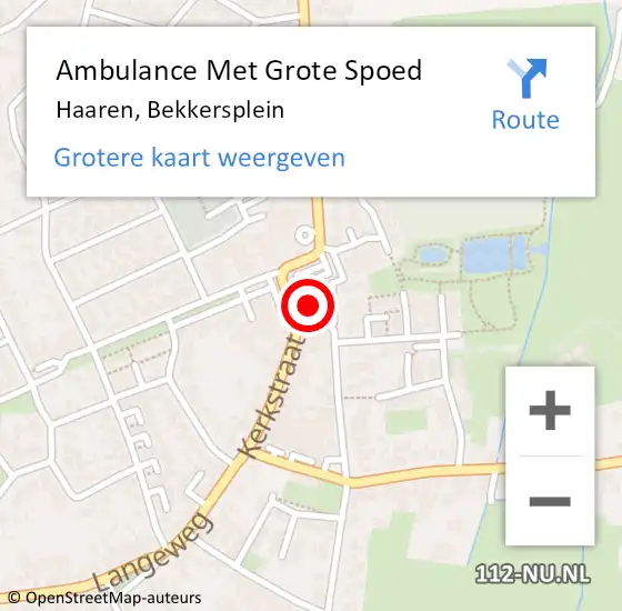 Locatie op kaart van de 112 melding: Ambulance Met Grote Spoed Naar Haaren, Bekkersplein op 16 februari 2017 09:19